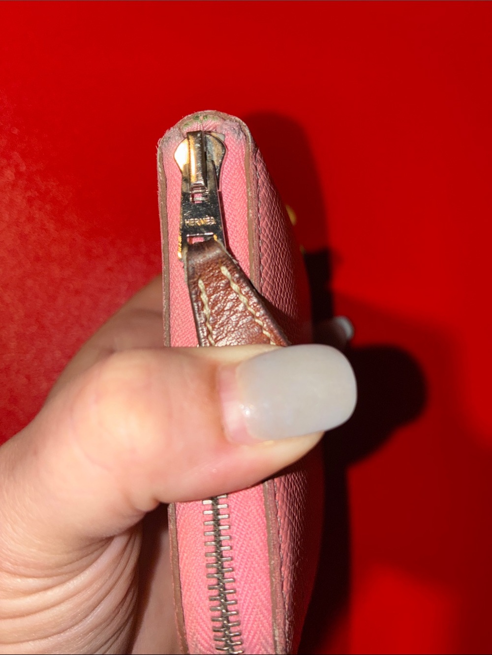 Pink Hermes compact wallet - Picture 2 of 6